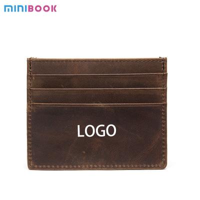 China Advantageous Low MOQ Mix Models Custom Logo Slim Leather Card Holder PU Leather Wallet for sale