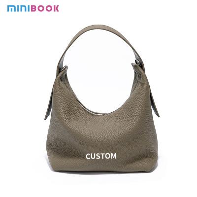 China All Seasons Genuine Leather Large Lady Messenger Bag Lichee Pattern Soft Shoulder Bag for sale