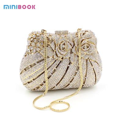 China Minibook Fashion Luxury Lady Handbags Diamond Clutch Bag Exquisite Handmade Evening Dinner Bags For Women for sale