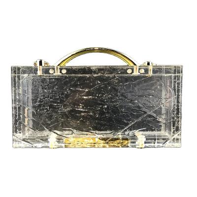 China Unisex Acrylic Hand Bag Small Square Transparent Box Bag for Women Dinner Chain Crossbody for sale