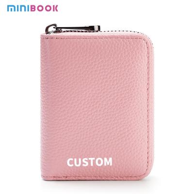 China Rfid PU Leather Multi-position Credit Card Holder for Men's and Women's Zipper Wallet for sale