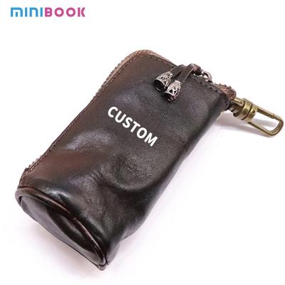 China Vintage Cowhide Leather Keychain Coin Purse for Women Men Advantage-Low MOQ Mix Models for sale