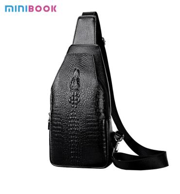 China Men's Fashion Crossbody Chest Bag with Alligator Pattern and PU Leather Material for sale