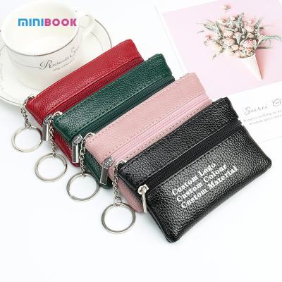 China ISO9001 Certified Short Zipper Wallet with Vintage Style Minibook Keychain Coin Purse for sale