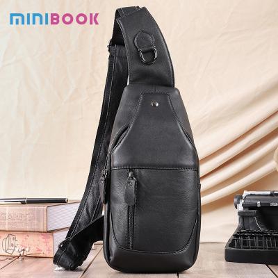 China Comfortable and Durable Cowhide Leather Men's Cross Body Chest Bag for All Seasons for sale