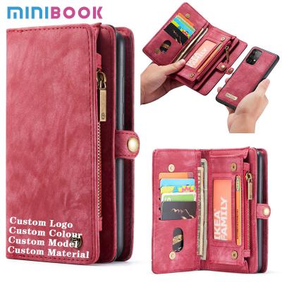 China Genuine Leather Magnetic Wallet Flip Lanyard Strap Phone Case for Samsung Daily Used for sale