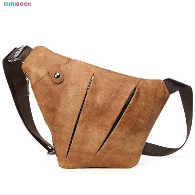 China None Pattern Type Genuine Leather Minibook Crazy Horse Leather Messenger Bag for Man zu verkaufen