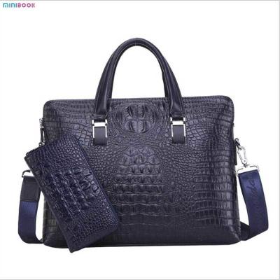 Κίνα End Crocodile Embossed Genuine Leather Business Handbags Briefcase Laptop Bag for Men προς πώληση