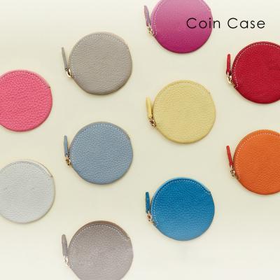 Chine Zipper Closure Mini Small Genuine Leather Custom Change Coin Wallet Round Coin Purse à vendre