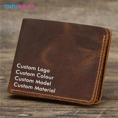 China Minibook de cerradura abierta de cuero genuino con porta tarjetas multifunción Cartera de clip para hombres en venta