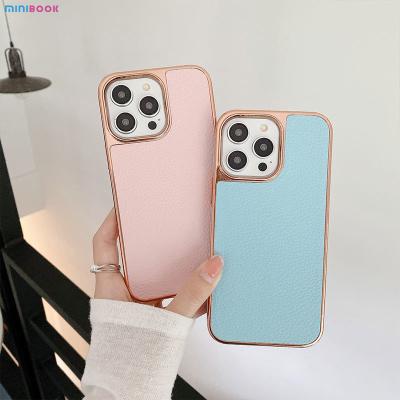 China Full Cross Pebble Pattern PU Leather Mobile Phone Case for iPhone 13 14 15 Customized for sale