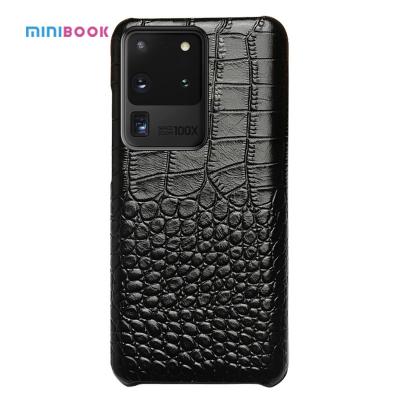 China 0.04kg OEM/ODM Crocodile Skin Pattern Real Leather Phone Case For Iphone 12 Pro Max for sale