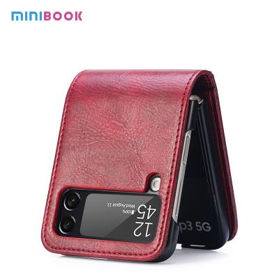 China 17*7.2*0.7cm Flip Mobile Phone Cases for Samsung Z Flip 3 5G in PU Leather for sale