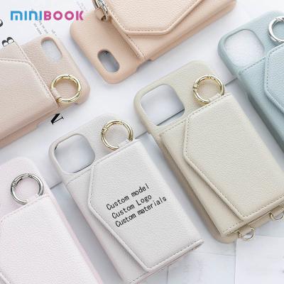 China Minibook Wristband Card Holder Wallet for iPhone 14 Sports Design Style Genuine Leather for sale