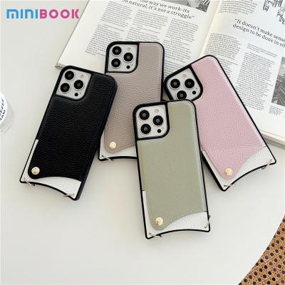 China Fish Tail Color Change Lychee Girls PU Leather Lanyard Phone Case for iPhone 13 Pro for sale