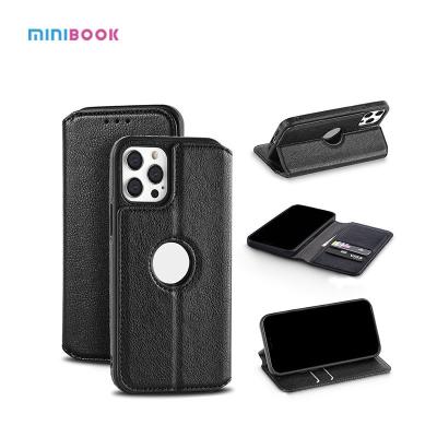 China Waterproof Minibook Personalized Magnetic Attraction Pu Leather Cell Phone Case for Phone 12 Pro for sale