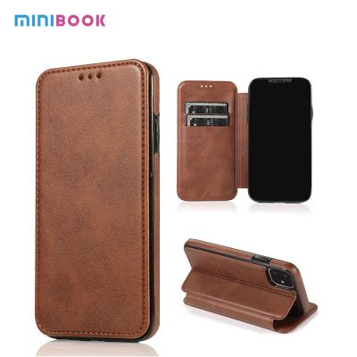 China OEM/ODM Minibook Fashion Flip PU Leather Ultra Thin Calf Print Leather Phone Case For Iphone 12 15*7.5*1.5cm for sale