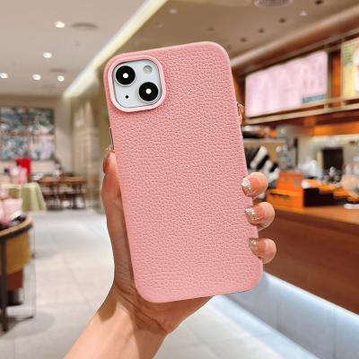 China Leather Cell Phone Case Accessories for iPhone 14 Pro Max Plus Full Wrapped Fold Edge for sale