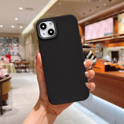 China Waterproof Full Wrapped Fold Edge Pebble Grain Phone Case For Iphone 13 Pro 14pro Max for sale