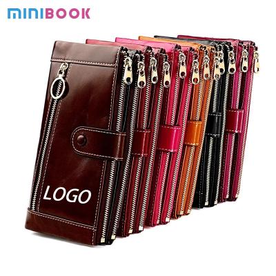 China Daily Life Essential RFID Anti-Theft Brush Long Wallet with Mobile Phone Coin Clutch for sale