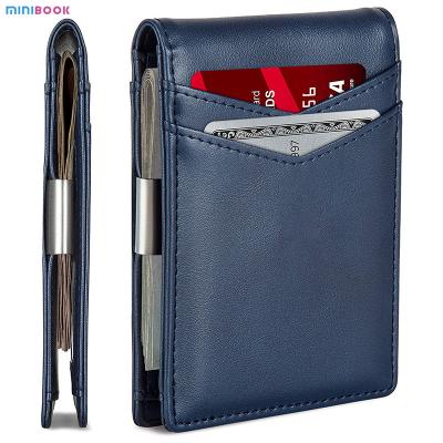 China Dagelijks Leven Custom Front Pocket Wallet Rfid Blocking Bifold Leer Geld Clip Mensen Wallet Te koop