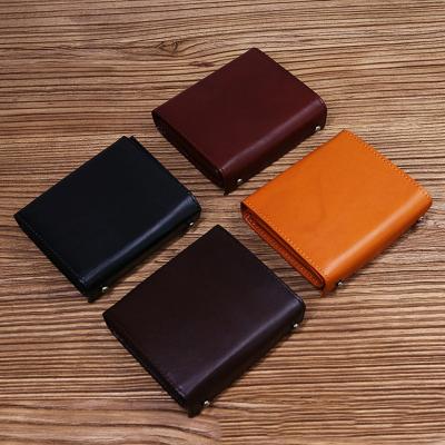 Chine Logo personnalisé Portefeuille minimaliste en cuir réel pour hommes Portefeuille à carte courte avec poche à pièces à vendre