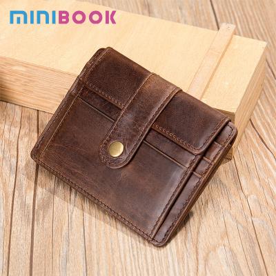 China Customizable Men's Genuine Leather Card Holder Wallet with Anti-Theft Protection for sale