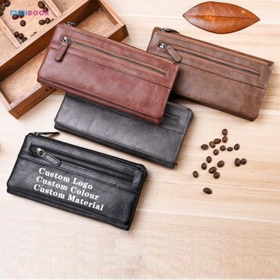 China Minibook Long Wallet for Men and Women 19*9.5*3cm Genuine Leather Mobile Phone Purse for sale