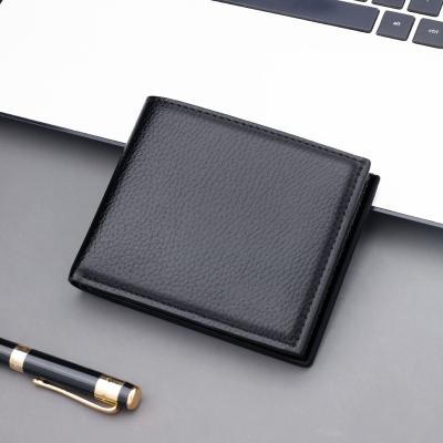 China Driver's License Card Holder Fashion Short Pebble Leather Wallet for Men Horizontal for sale