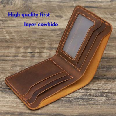 China Creative Design Men's Genuine Leather Wallet with Multiple Card Slots and RFID Blocking for sale