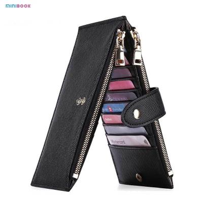 China PU Saffiano Leather Long CardSlot Money Case Multi-Function RFID Blocking Bifold Wallet for sale