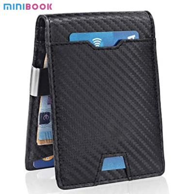 China Minibook Rfid Clip Carbon Fiber Wallet Clip Card Holder for Organizing Business Cards for sale