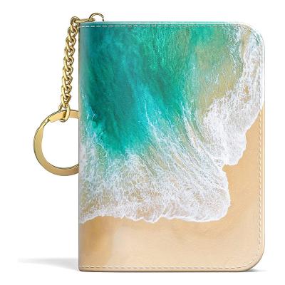 China Custom Printing Wallet Mobile Credit Card Holder with Keychain and Portefeuille Femme for sale