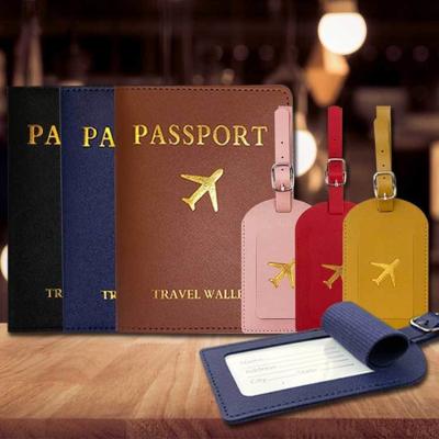 China Low MOQ Mix Models Vegan Leather Passport Holder and Suitcase Tag for Smooth B2B Travel for sale