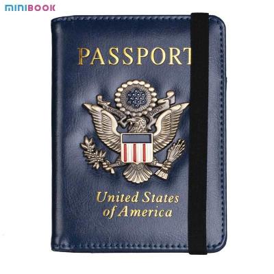 China 2023 USA Eco Rfid Passport Case Cover Holder Document Organizer Wallet for Vintage PU for sale