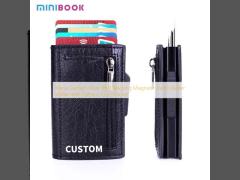 Men‘s Carbon Fiber Rfid Blocking Magnetic Card Holder Wallet with Fashion Coin Pocket