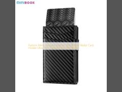 Fashion Mens Genuine Leather Slim Billfold Wallet Card Holder Ultra-Thin Carbon Fiber Rfid Wallet