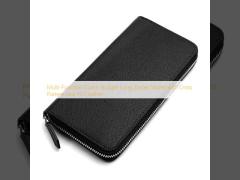 Multi-Function Clutch Budget Long Zipper Wallet with Cross Pattern and PU Leather