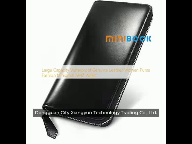 large capacity waterproof genuine leather women purse fashion minibook amz wallet