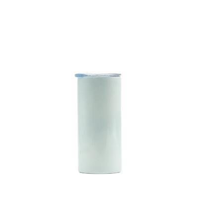 China New Type Non Inverted White Skinny Tumbler Cups 400-500ml Stainless Steel Skinny Tumblers With Straw for sale