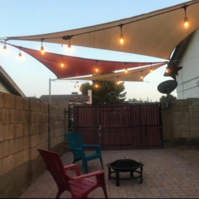 China 5*5*5m (16*16*16ft) Outdoor Used Sand Triangle Sun Shade Sail UV Block For Outdoor Patio Garden for sale