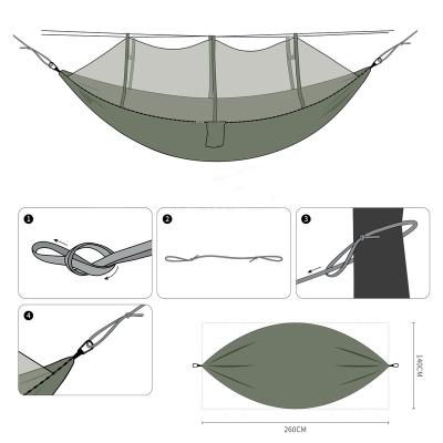 China With Adjustable Mosquito Net Hammock With Mosquito Net Hammock Outdoor Camping Swings With Well-designed Pockets for sale