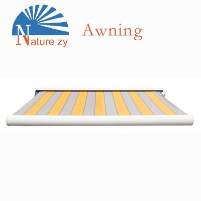 China Large Sunshade Project FULL ROOF ALUMINUM CASSETTE PATIO AWNING/AWNINGS WITH LED AND MOTOR for sale