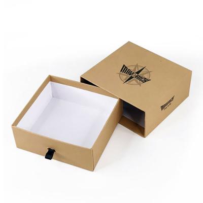 China Recycled Materials Logo Printing Luxury High Quality Custom Recycle Slip Style Cardboard Paper Packaging Gift Drawer Box for sale