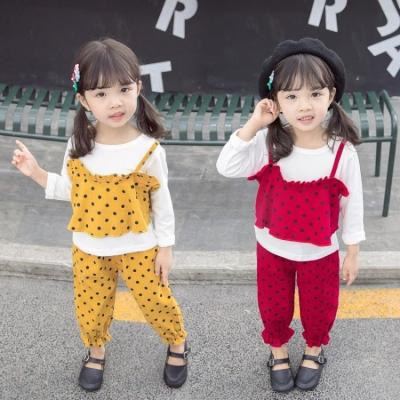 China Casual Girls Spring 3 Piece Pants Shirt Set Lovely Style Children's Clothing Set for sale