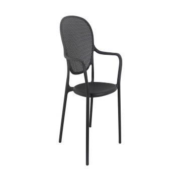 China Other Customizable PP Plastic Chair Outdoor Dining Garden Chair With Armrests for sale