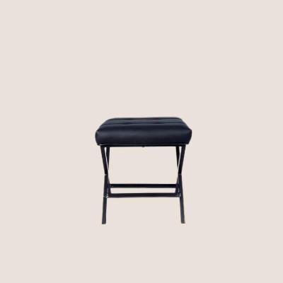 China Other Supplier Direct Selling High Quality Black Leather Home Living Room Decorative Stool for sale