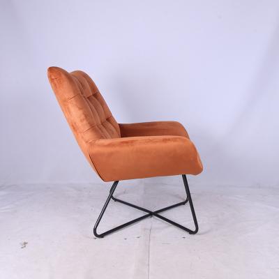 China Other Newly Designed Modern Nordic Orange Velvet Accent Chair With Armrests for sale