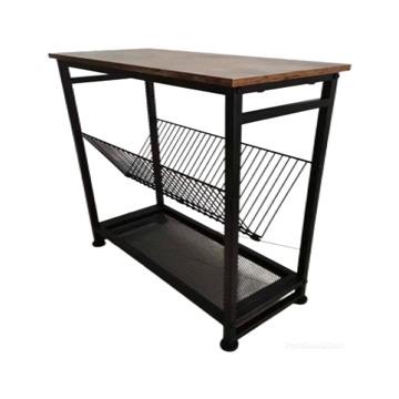 China Other Best Price High Quality Metal Frame Wood Top Side Table With Storage Strap for sale