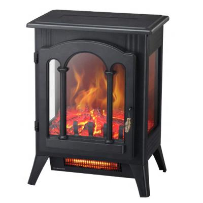 China Hotel With 3 View Real Flame Effect Portable Electric Fireplace Stove Heater for sale